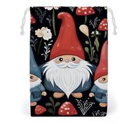 ELUZZIZUT Drawstring Storage Bag Reusable Gym String Bags Cute Gnomes Sports Cinch Sack for Swimming Beach Travel