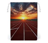 ELUZZIZUT Drawstring Storage Bag Reusable Gym String Bags Dusk Running Track Sports Cinch Sack for Swimming Beach Travel