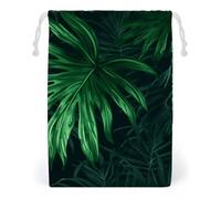 ELUZZIZUT Drawstring Storage Bag Reusable Gym String Bags Green Peacock Feather Sports Cinch Sack for Swimming Beach Travel