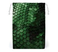 ELUZZIZUT Drawstring Storage Bag Reusable Gym String Bags Green Peacock Feather Sports Cinch Sack for Swimming Beach Travel