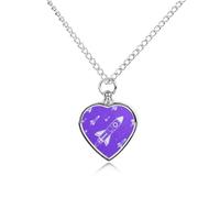 ELUZZIZUT Exploration Rocket Pet Cremation Jewelry for Ashes Heart Pendant Locket Urn Necklace Personalized Memorial Keepsake Necklace for Women Men to Hold Ashes of Loved Ones