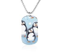 ELUZZIZUT Fashionable Printed Necklace Titanium Steel Pendant Cute Green Tree Python Memorial Necklaces for Men Women Ideal Gift Jewelry, 23.6in（60cm）, Titanium steel, titanium steel