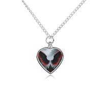 ELUZZIZUT Gothic Wings Pet Cremation Jewelry for Ashes Heart Pendant Locket Urn Necklace Personalized Memorial Keepsake Necklace for Women Men to Hold Ashes of Loved Ones