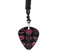 ELUZZIZUT Guitar Pick Necklace Rock Music Accessories Dinosaur Playing Guitar Pendant Necklace Jewelry Gifts for Women Men Music Lovers, One Size, Titanium Steel, No Gemstone