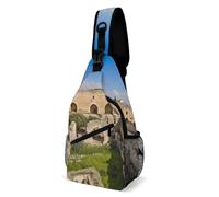 ELUZZIZUT Israel at The Tower Sling Bag Travel Crossbody Backpack Hiking Shoulder Daypack Casual Outdoor Chest Bag Unisex