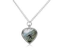 ELUZZIZUT Monkey in The Forest Pet Cremation Jewelry for Ashes Heart Pendant Locket Urn Necklace Personalized Memorial Keepsake Necklace for Women Men to Hold Ashes of Loved Ones