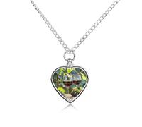 ELUZZIZUT Red Wine Pet Cremation Jewelry for Ashes Heart Pendant Locket Urn Necklace Personalized Memorial Keepsake Necklace for Women Men to Hold Ashes of Loved Ones