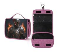 ELUZZIZUT Spartan Warrior Toiletry Bag with Hanging Hook Large Travel Cosmetic Organizer Waterproof Portable Makeup Storage Multiple Compartments Bag for Men Women Bathroom