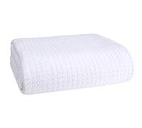 Elvana Home 100% Cotton Bed Blanket, Breathable,King Size, Cotton Thermal Blankets, Perfect for Layering Any Bed for All Season, White