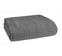Elvana Home 100% Cotton Breathable Bed Blanket Full - Queen Size, Thermal Blankets, Perfect for Layering Any Bed for All Season, Charcoal Grey