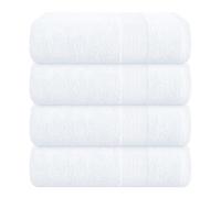 Elvana Home 4 Pack Bath Towel Set 27x54, 100% Ring Spun Cotton, Ultra Soft Highly Absorbent Machine Washable Hotel Spa Quality Bath Towels for Bathroom, 4 Bath Towels - White
