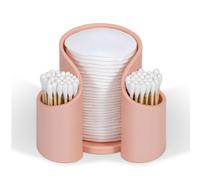 Elvarias Cotton Pad & Q-tip Holder, Bathroom Organizer, Storage for Cotton Pads, Q-tips, Paper Cups, Dental Floss, Pink, Polypropylene (PP)