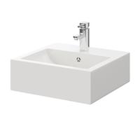 Elvas Square Countertop Basin with 1 Tap Hole | White | Ceramic | 470mm x 450mm