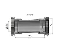 Elvedes Sram Truvativ Gxp Ita Road 36mm×24 Tpi 70mm Bottom Bracket One Size Black