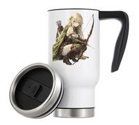 Elven Archer Preparing to Shoot Vacuum Insulated Thermal Travel Coffee Mug 480ml White