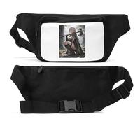Elven Warrior Resting with Battle Axe Unisex Waist Bag Black