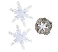 ElvenJoy 2 Pack Bed Sheet Detangler with 6 Clips for Tumble Dryer and Washing Machine, Duvet Cover Tumble Dryer Clip Set to Reduce Twisting and Balling of Sheets Blankets, White