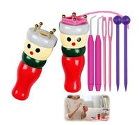 ElvenJoy 2 Pack French Knitting Doll, Wooden Knitting Dolly Set for Beginners, Easy-to-Use French Knitter Kit to Make Scarves, Hats, Headbands and Socks, First Knitting Spool for Kids and Adults