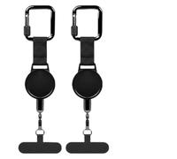 ElvenJoy 2 Pcs Anti Theft Phone Strap with Retractable Tether, Adjustable Phone Wrist Strap for Mobile Security, Retractable Lanyard Compatible with iPhone and Android, Black