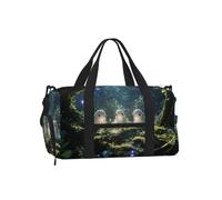 Elves and Fireflies Gym Bag Water-Repellent Twill Shoe Compartment Black