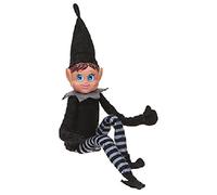 Elves Behavin Badly 12" Bendable Poseable Elf With Vinyl Head - Christmas Accessory (Black Elf Girl)