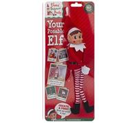 Elves Behavin Badly 12" Bendable Poseable Elf With Vinyl Head - Christmas Accessory (Red Elf Girl)