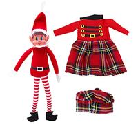 Elves Behavin Badly 12 Inch Boy Elf Soft Toy with Scottish Nutcracker Outfit - Elfie - Naughty Elf Costumes
