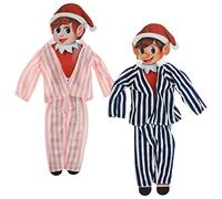 Elves Behavin Badly Christmas Elf Striped Pyjamas Christmas Elf Clothes Accessories Props x2