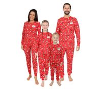 Elves Behavin' Badly Elf Squad Matching Family Christmas Cotton Pyjamas Boys Girls Mens Womens Kids Xmas pjs (14-15 Years) Red