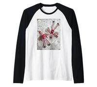 Elves Behavin' Badly Making Snow Angels Christmas Raglan Baseball Tee