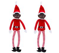 Elves Behavin' Badly Pack of 2 12 Inch Elf Of Colour with Vinyl Face & Soft Body - Christmas Naughty Elf