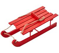 Elves Behaving Badly Charming Red Elf Wooden Sleigh - 17.5 cm x 7 cm x 4.5cm (1 Pc.) - Vibrant Design Table Centerpiece