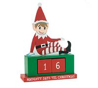Elves Behaving Badly PMS 6.5" H WOODEN ELF COUNTDOWN W/CHANGEABLE BLOCK DATES IN
