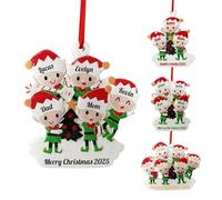Elves Doing Things Personalized Christmas Ornament 2025 - Elves Decorating Family Christmas Tree - Decorative Custom Joy New Year Ornament (Family of 3/4/5/6)