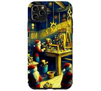 Elves in Santa's Workshop, Van Gogh Starry Night, Christmas Case for iPhone 11 Pro Max