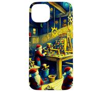 Elves in Santa's Workshop, Van Gogh Starry Night, Christmas Case for iPhone 15 Plus
