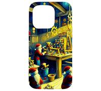 Elves in Santa's Workshop, Van Gogh Starry Night, Christmas Case for iPhone 15 Pro