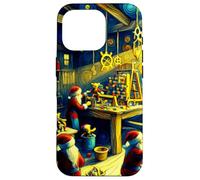 Elves in Santa's Workshop, Van Gogh Starry Night, Christmas Case for iPhone 16 Pro