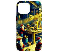 Elves in Santa's Workshop, Van Gogh Starry Night, Christmas Case for iPhone 16 Pro Max