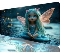 Elves Mouse Pad,800x300x3mm Mouse Mat Night Desk Mat Large, Soft Smooth Surface with Anti-Slip Rubber Base Mousepad Waterproof, Durable, Extended Length Desk Pad for Christmas Decorations N1-1036