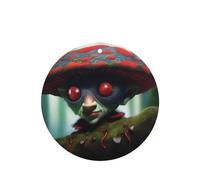 Elves On The Tree Pattern Car Air Fresheners 4 Pcs Round Shape Hanging Aromatherapy Tablets Scented Fresheners For Bedroom Bathroom