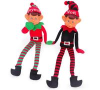 ELVES WITH ATTITUDE® Pack of 2-35cm (14") Naughty & Nice Joyeux Noel Elves