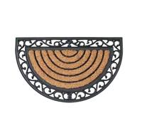 Elvida Interiors Semi-Circular Wrought-Effect Rubber Coir Doormat