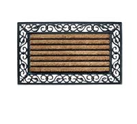 Elvida Interiors Wrought Effect Rubber Coir Doormat Durable and Weather-Resistant