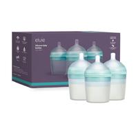 Elvie™ Rapid-Clean Silicone Baby Bottle, DuoValve, Slow Flow, 5oz, 3-Pack | 150ml, Anti-Colic DuoValve Flow, Breast-like Silicone, 3 Bottles with 3 Teats, 2-Part Easy Clean, Wide-Neck Feeding Bottles