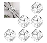 Elvielsl Napkin Ring Set, 6/12 Pcs Metal Napkin Buckle Holder Gold Silver Hollow Triangle Napkin Ring Holders for Christmas Wedding Birthday Party Table Decorations (Silver Triangle, 6 Piece)