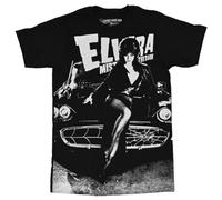 Elvira Macabre Mobile Men's T-Shirt Oversize Print Tee, Black, Large