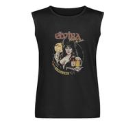 Elvira Mistress of The Dark Fright Light Mens Black Sleeveless T-Shirt Graphic Tee Printed Unisex Vest Tank Tops Shirt XXL
