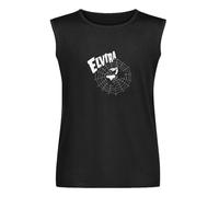 Elvira Mistress of The Dark Gothic Spider Web Black Sleeveless T-Shirt Mens Unisex Vest Tank Tops 3XL
