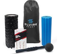 Elvire Foam Roller Set 5-in-1 Deep Tissue Massage Roller, Back Ball, Muscle Stick Trigger Points, Relieves Pain: Back, Foot, Legs, Neck, Exercise Yoga & Physio